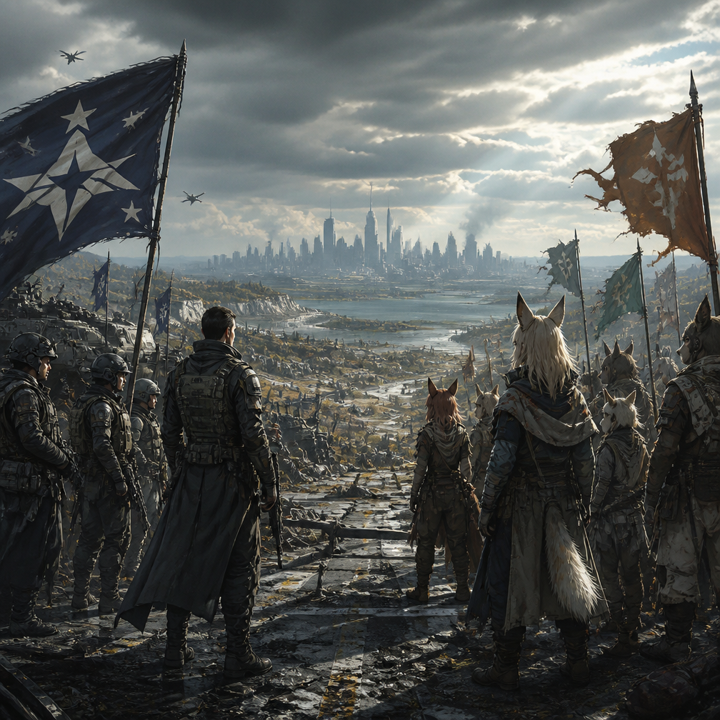Cover art for The Fractured Earth, a future world on Voyage