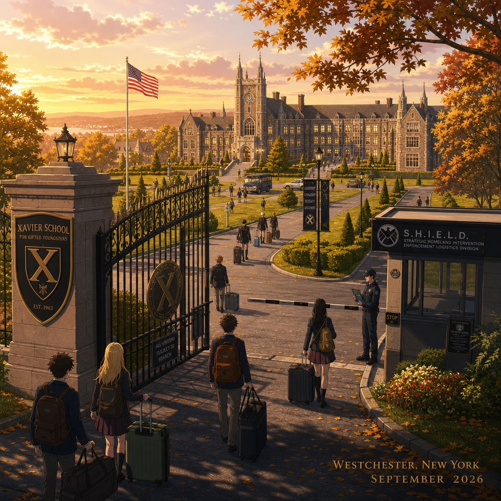 Cover art for X-Men Evolution: The New Class, a superhero world on Voyage