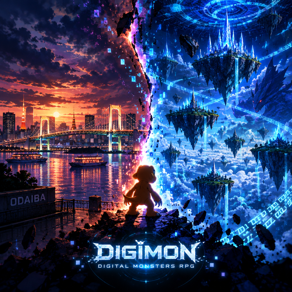 Cover art for Digimon: Digital Monsters Unleashed, a digimon world on Voyage