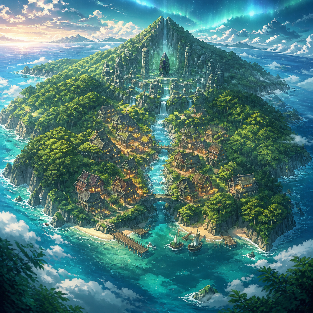 Cover art for The Isle of Aurora, a natural magic world on Voyage