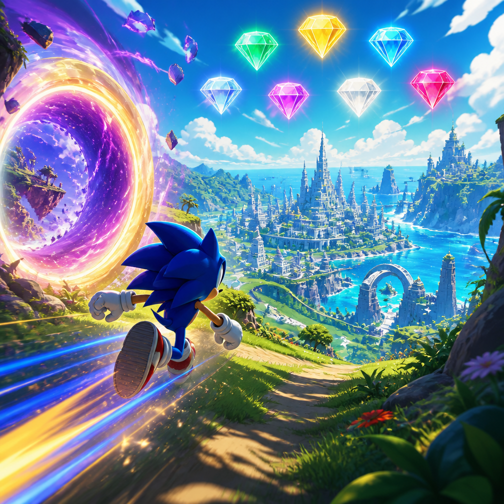 Cover art for Sonic: Worlds in Motion, a sonic world on Voyage