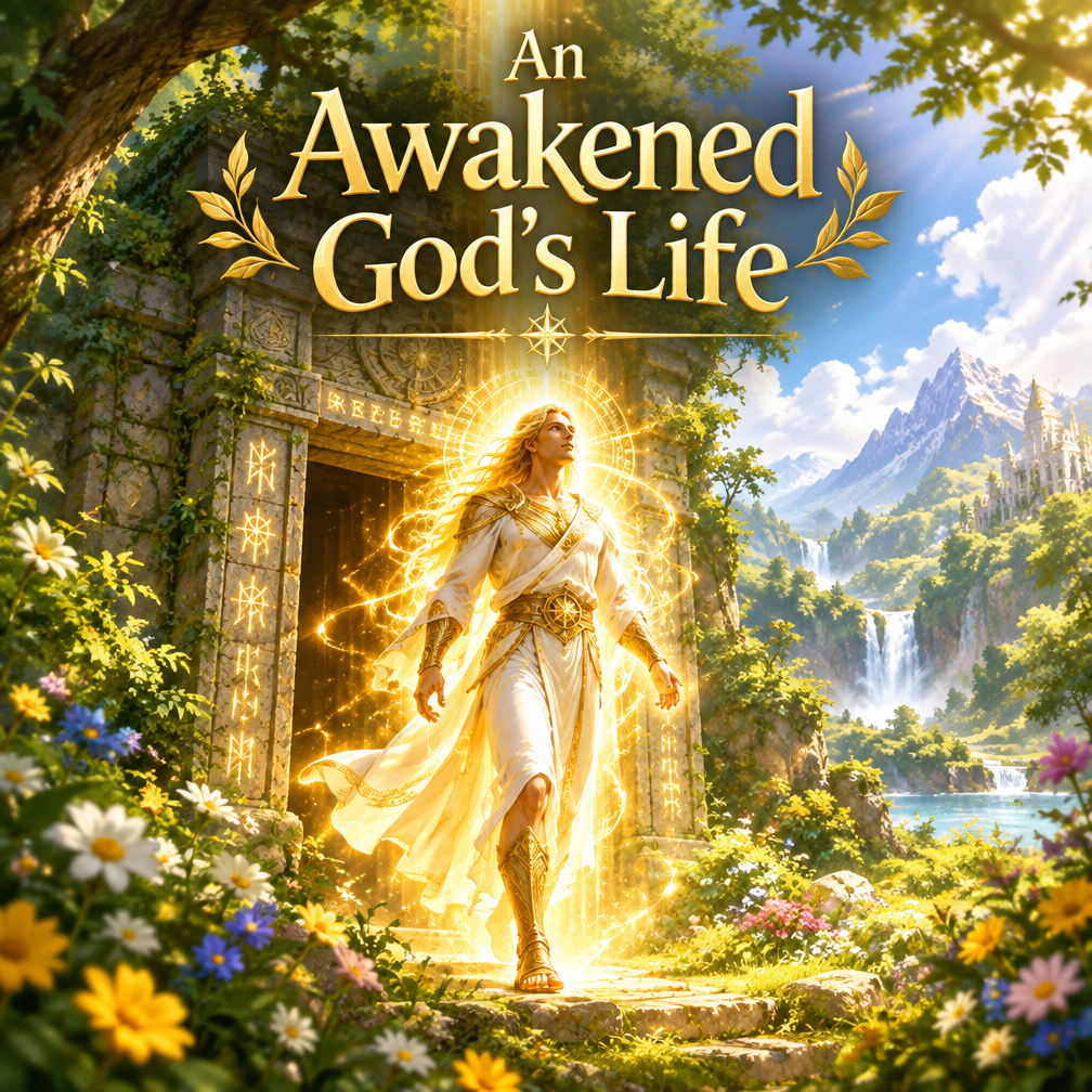 Cover art for An Awakened God's Life, a fantasy world on Voyage