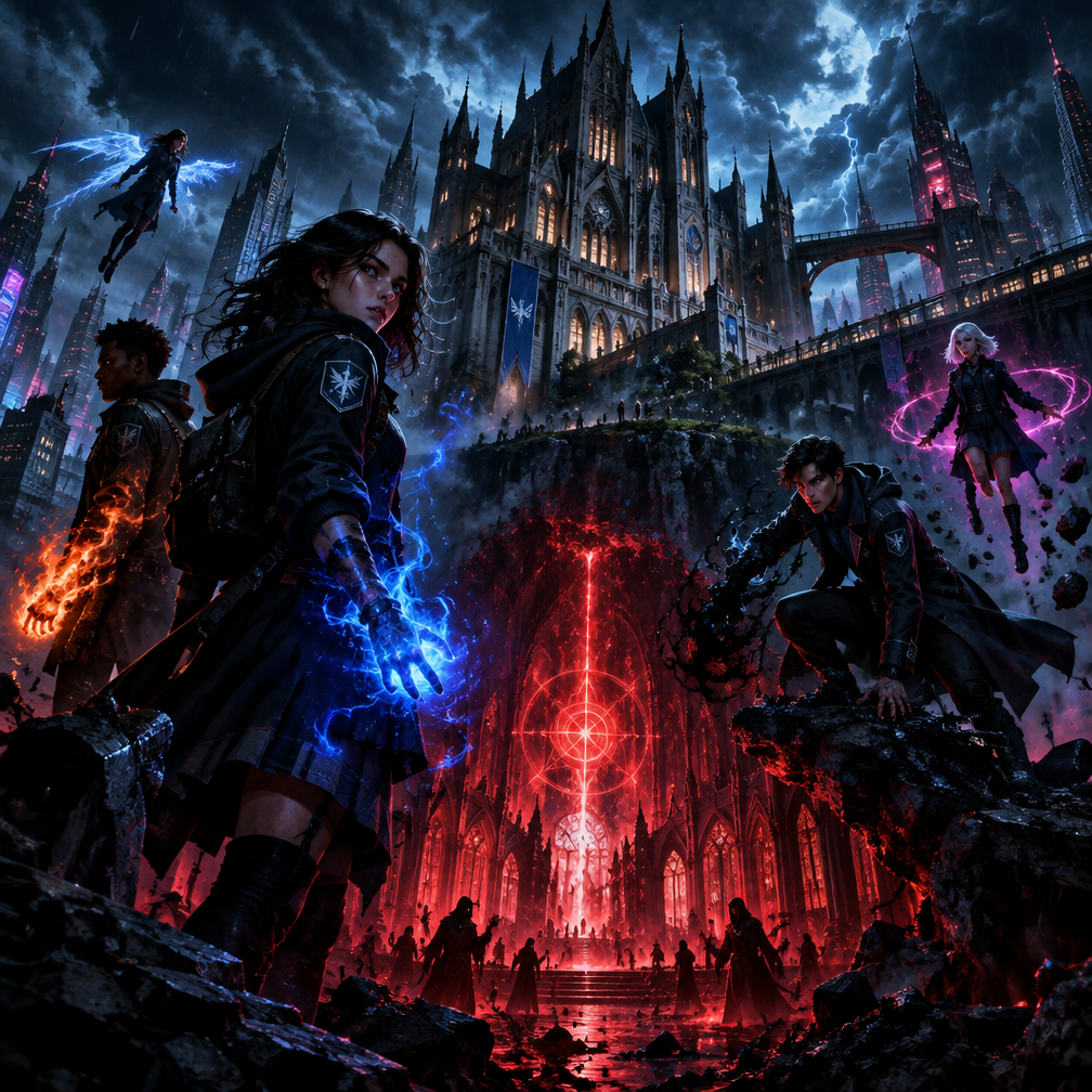 Cover art for Aegis Academy: Broken Icons, a magical academy world on Voyage