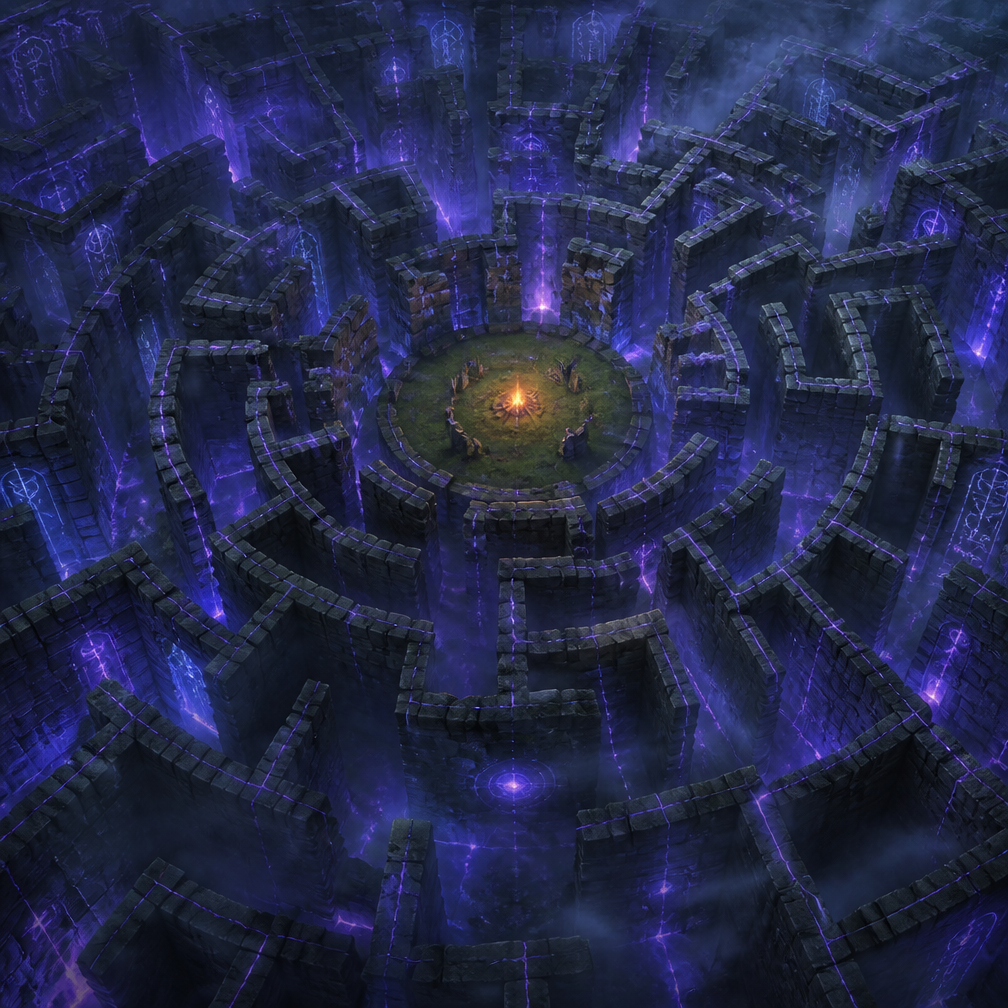 Cover art for The Shifting Labyrinth, a fantasy world on Voyage