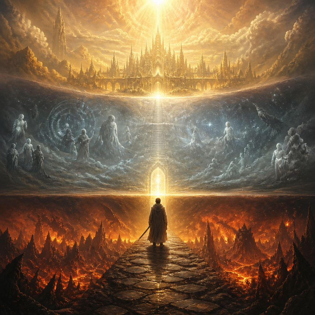 Cover art for The Last Judgment, an afterlife world on Voyage
