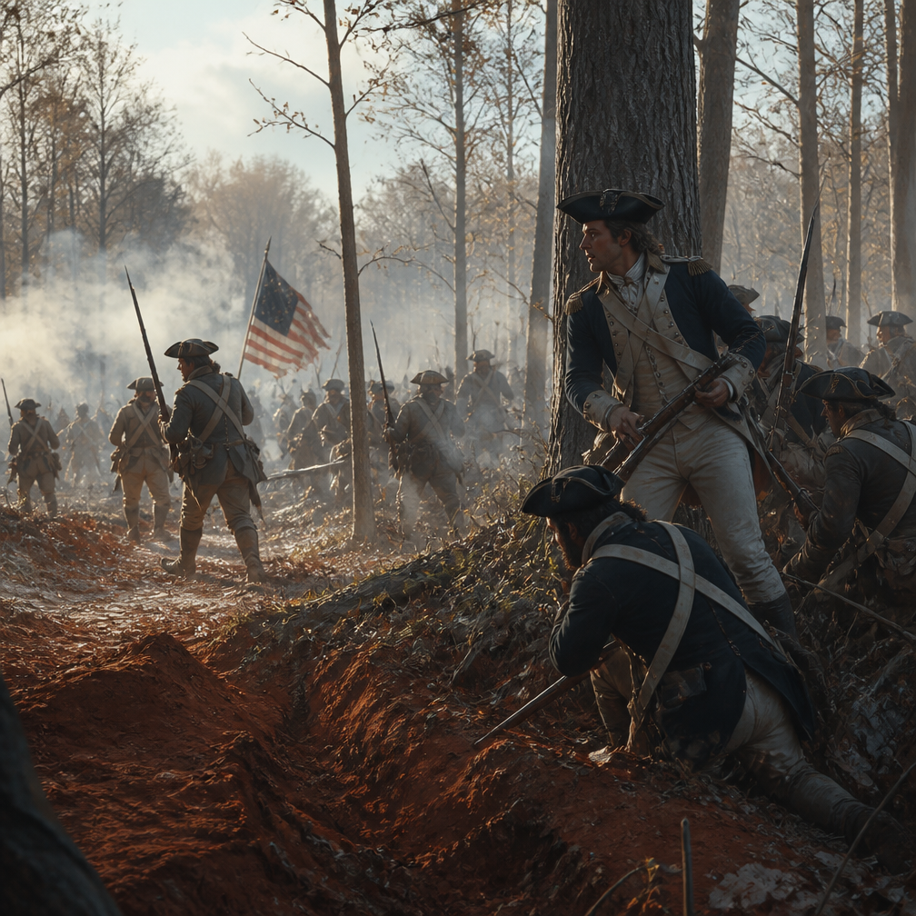 Cover art for Guilford's Blood — The Court House Campaign, an american revolution world on Voyage