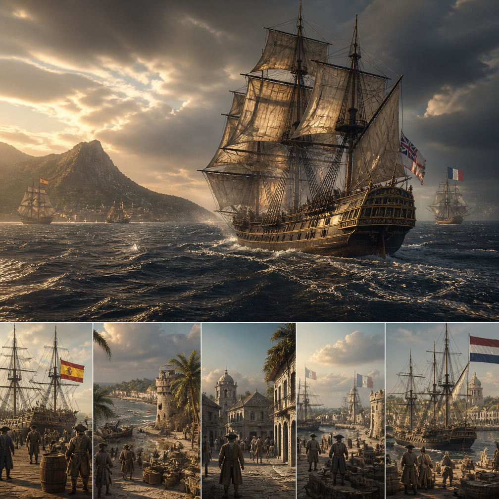 Cover art for The Atlantic World, 1715, a golden age of piracy world on Voyage