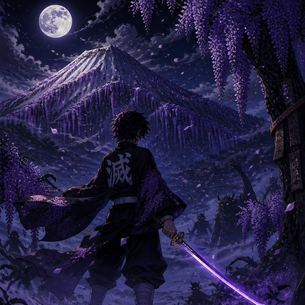 Cover art for Demon Slayer: The Blue Spider Lily, a demon slayer world on Voyage