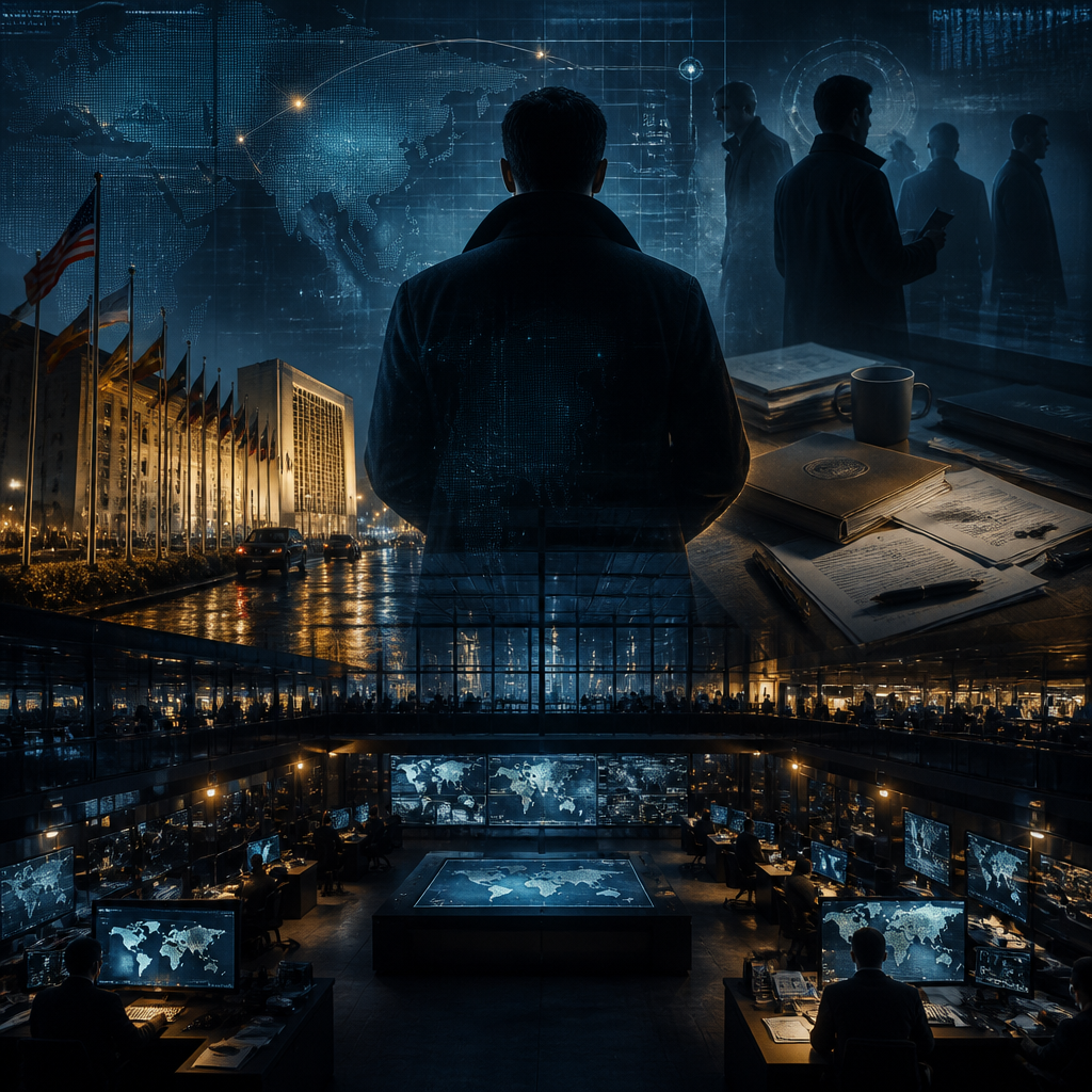 Cover art for The United Spy Unit, an espionage world on Voyage