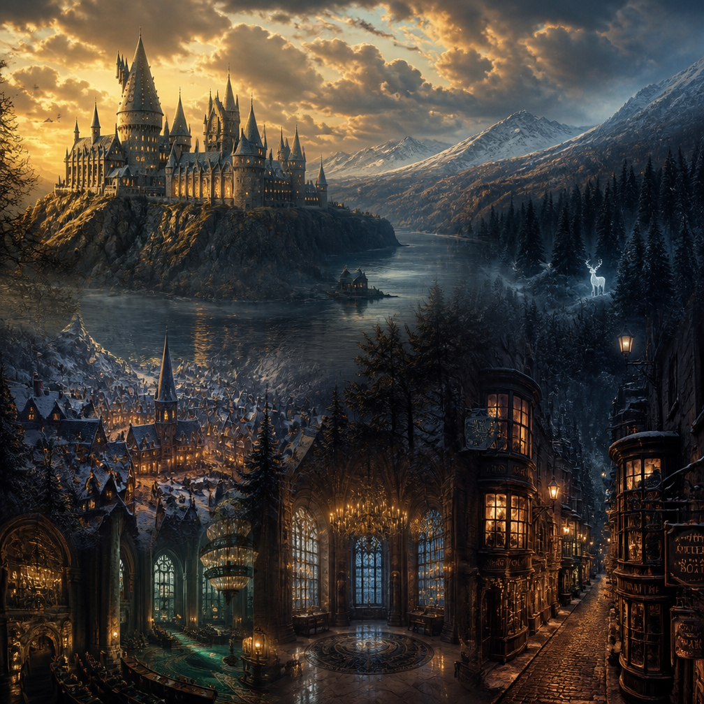 Cover art for Harry Potter: The Wizarding World, a fantasy world on Voyage