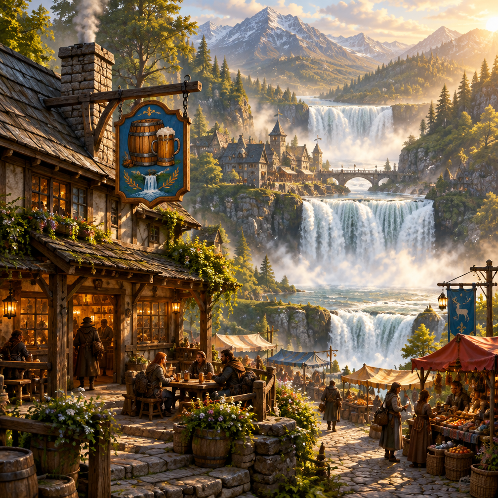 Cover art for A Tavern Cursed with Abundance, a fantasy world on Voyage