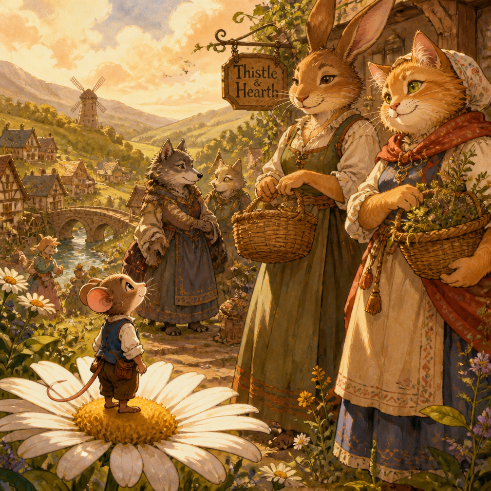 Cover art for Tinyfolk Dawn, a fantasy world on Voyage