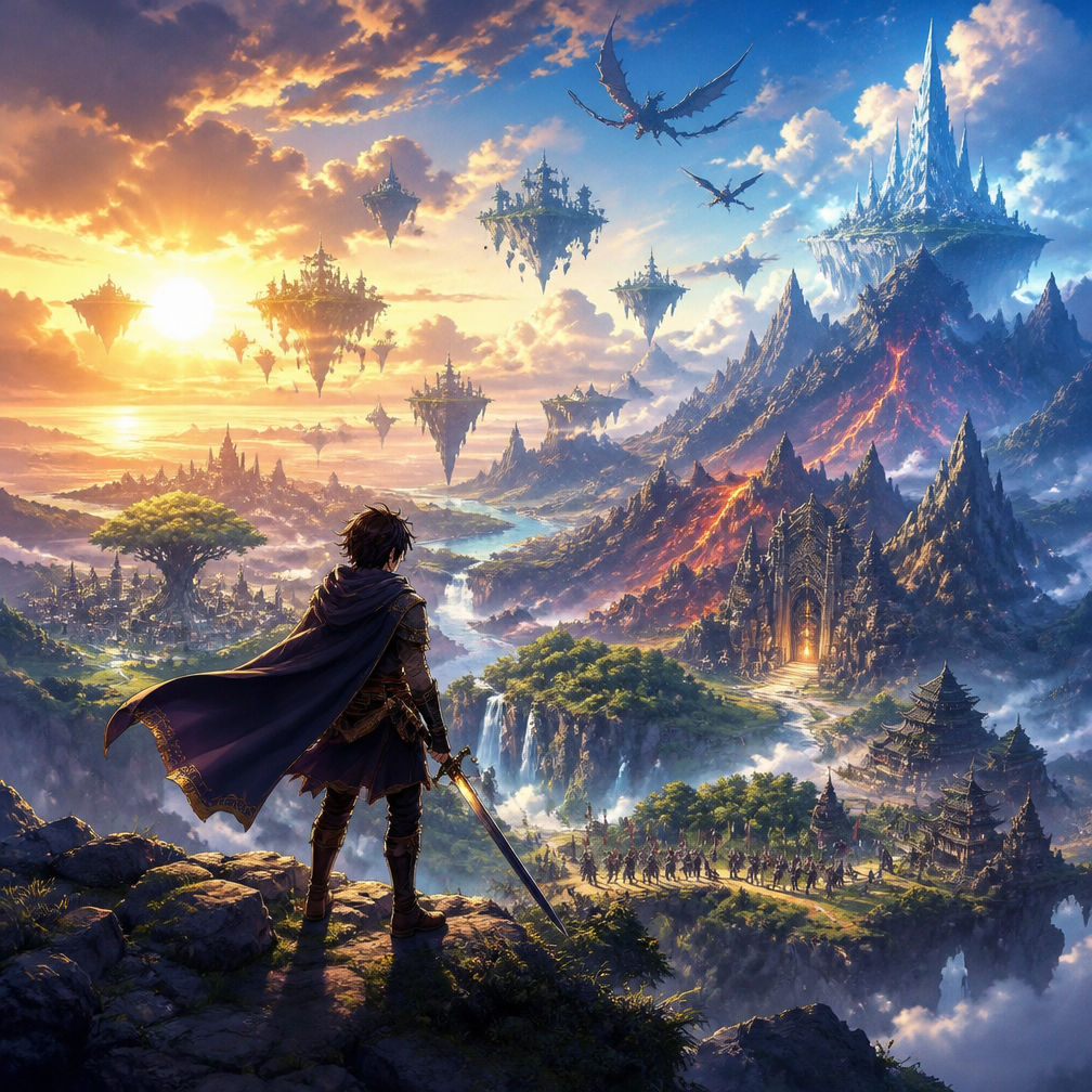 Cover art for Asterra: Rebirth Beyond the Gate, an isekai world on Voyage