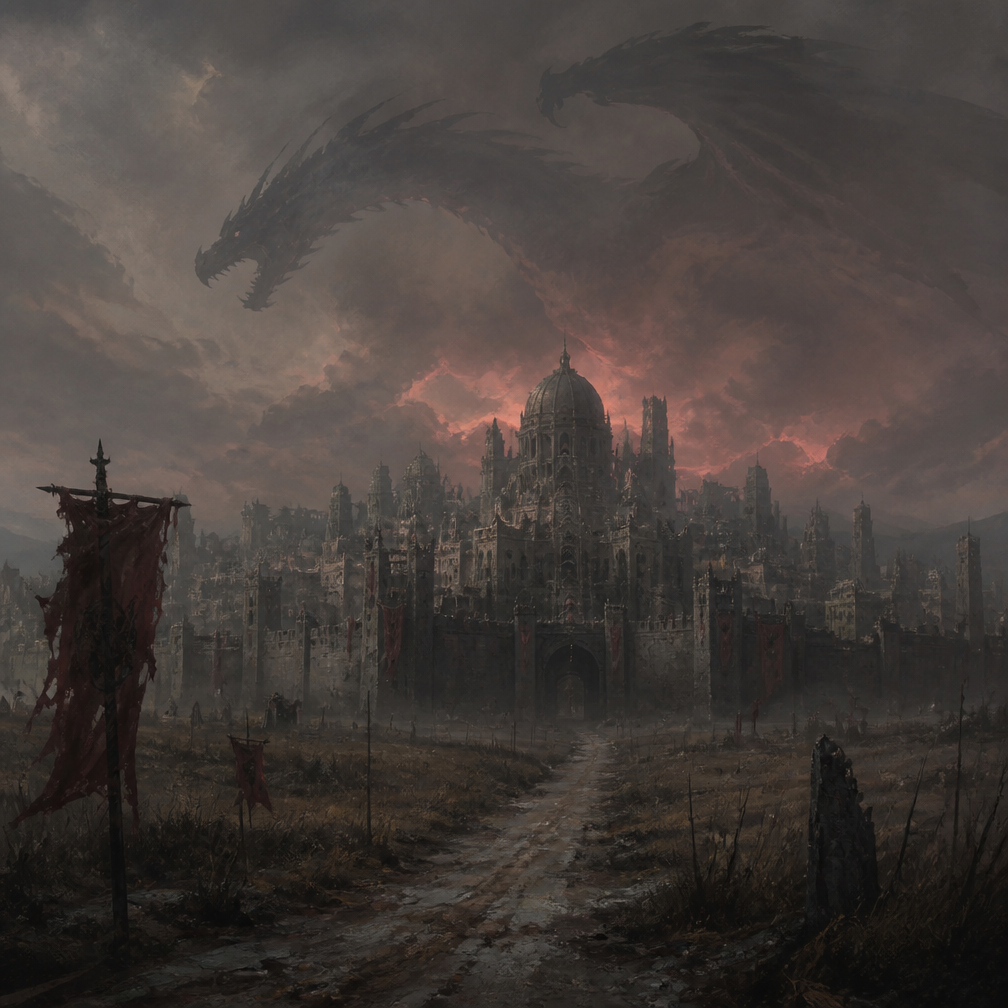 Cover art for The Ashen Empire, a fantasy world on Voyage