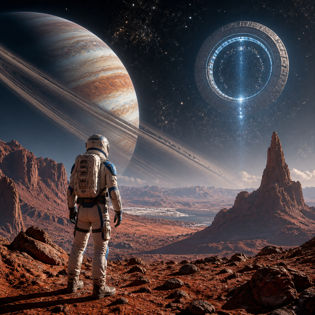 Cover art for The Far Meridian, a science-fiction world on Voyage