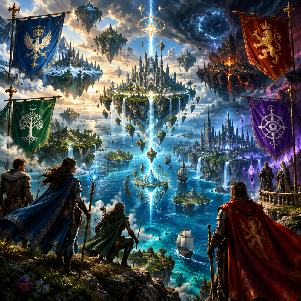 Cover art for The Crowned Isles, a high fantasy world on Voyage