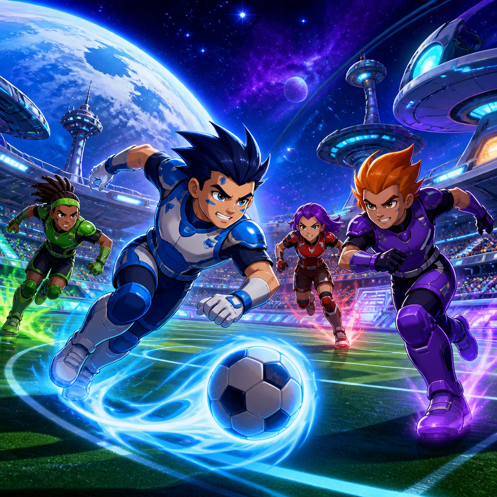 Cover art for Galactik Football: Next Orbit, a galactik football world on Voyage