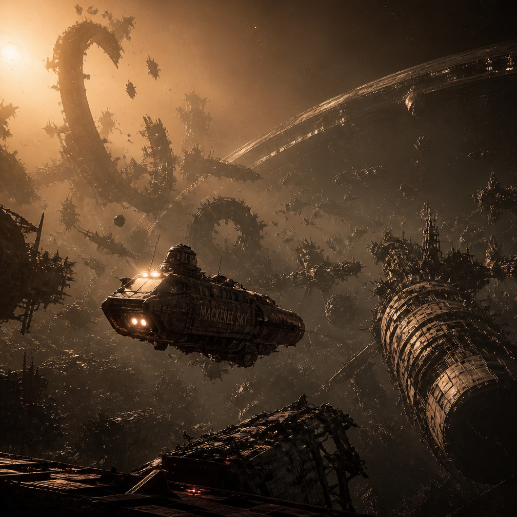 Cover art for Scrap Horizon, a scifi world on Voyage