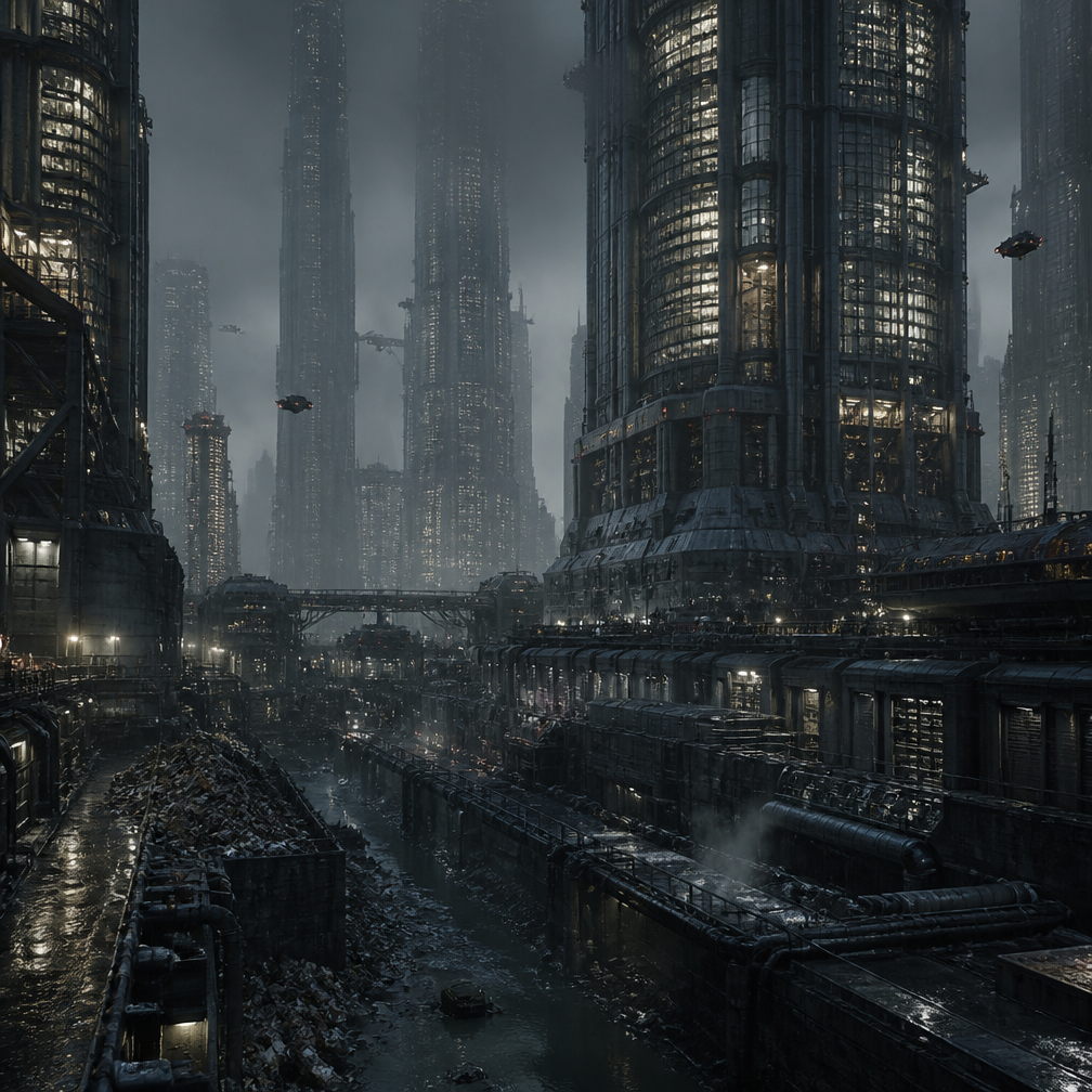 Cover art for London, 2126: The Vertical Divide, a hard science fiction world on Voyage