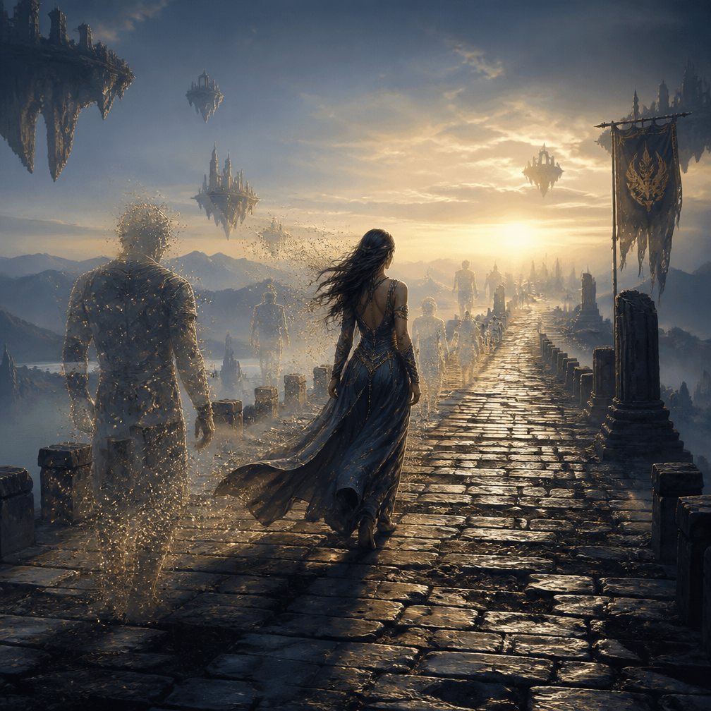 Cover art for The Vanishing of Men, a fantasy world on Voyage