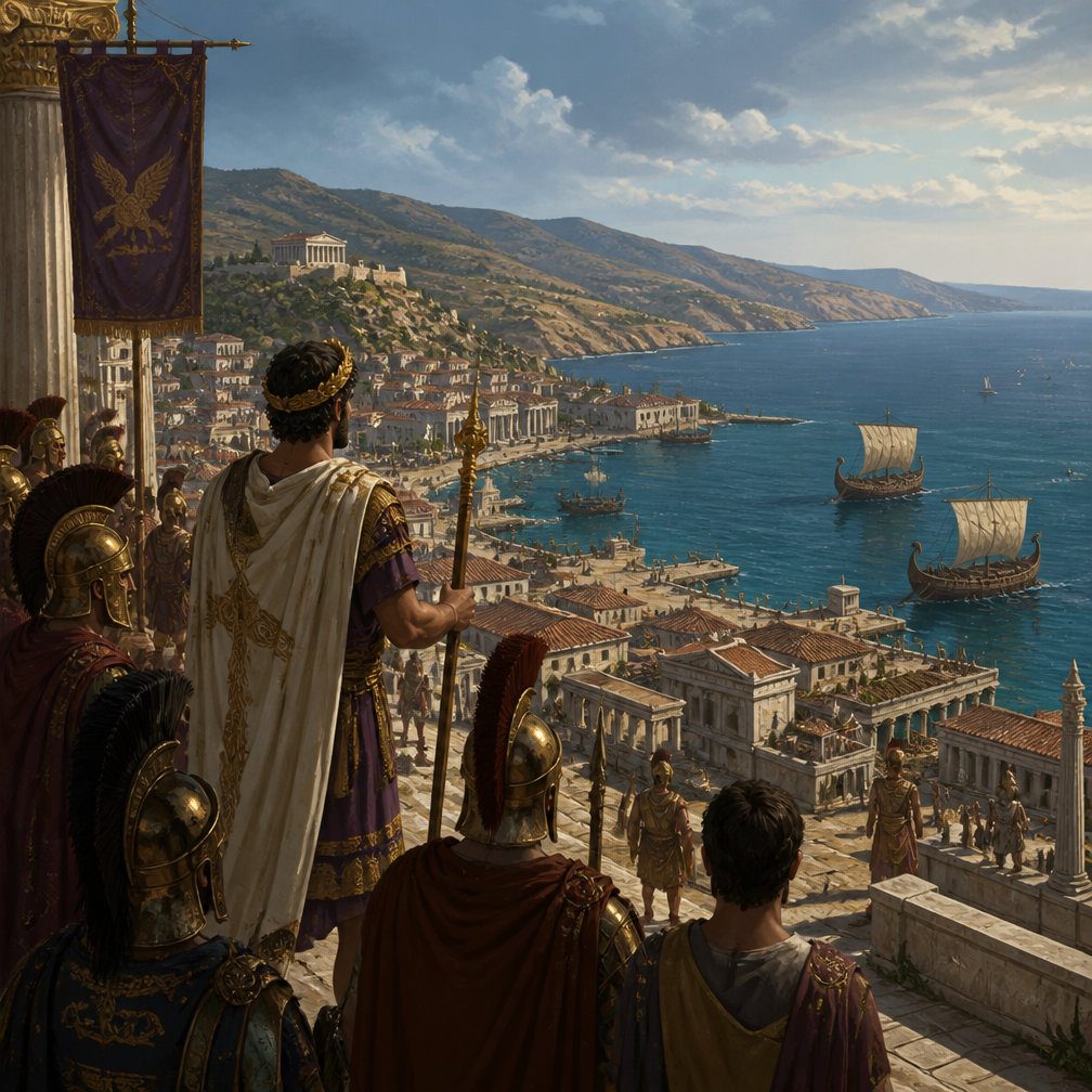 Cover art for The Crown of Akrion, a historical world on Voyage