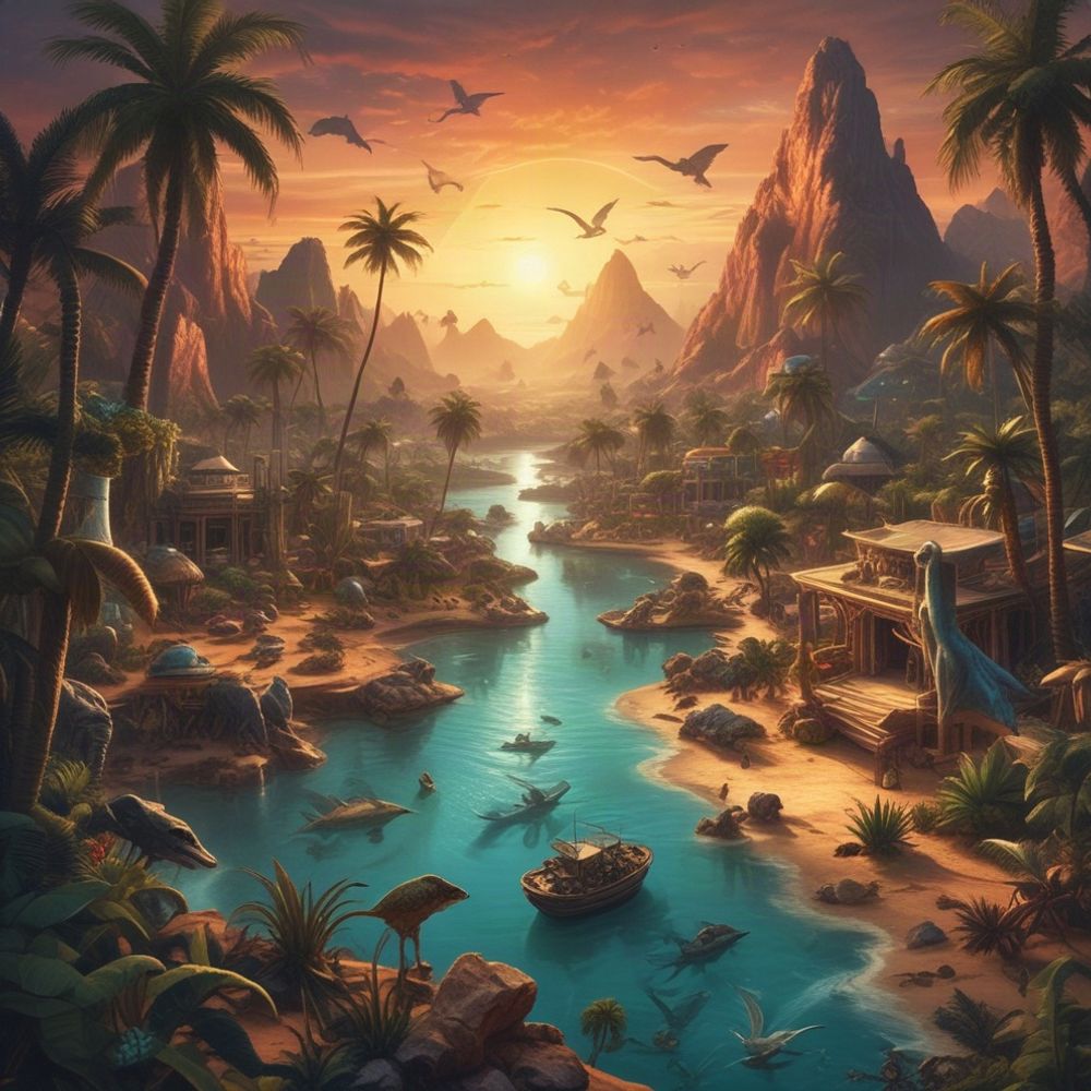 Cover art for Alien Trials, a dinosaur scenario on AI Dungeon