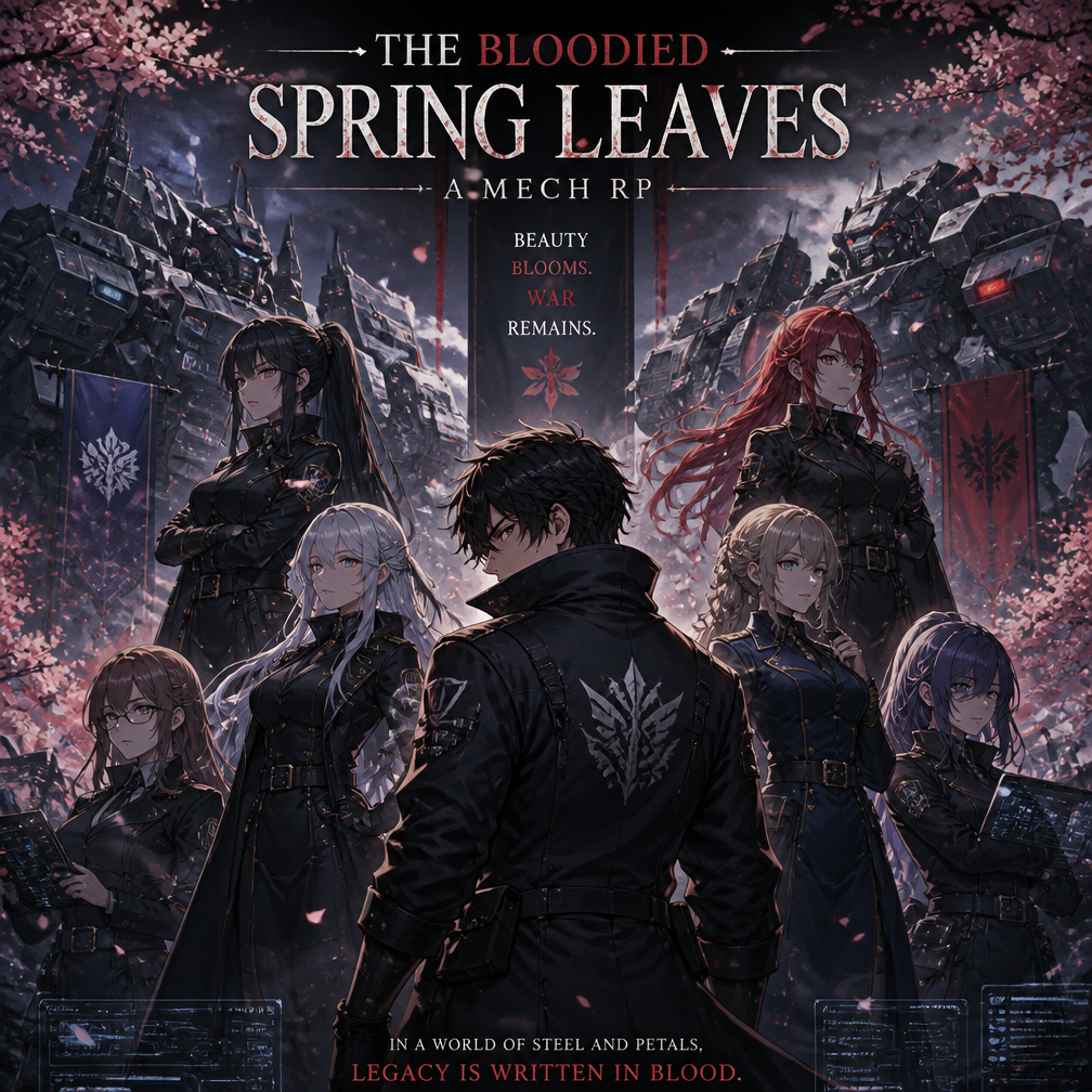 Cover art for The Bloodied Spring Leaves: A Mech RP, a mech scenario on AI Dungeon