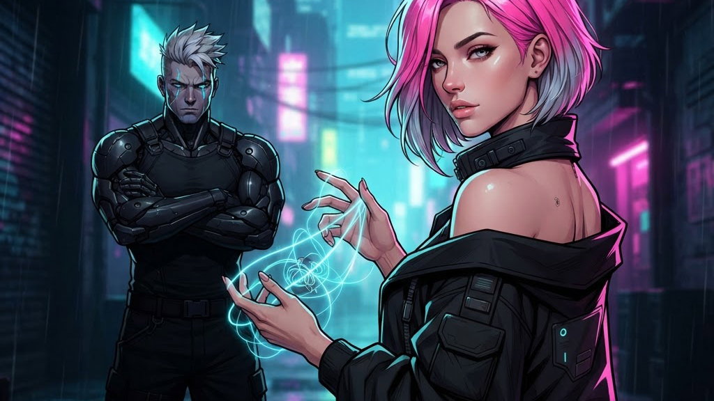 Cover art for NEURO-BLOT, a cyberpunk scenario on AI Dungeon