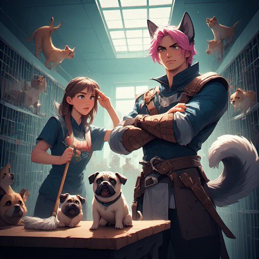 Cover art for The Pack Leader: Animal Shelter Simulator, a wholesome scenario on AI Dungeon