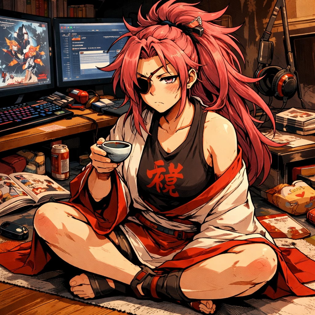 Cover art for 🌸 Broken Blade, Modern Life: Living with Baiken 🗡️, a guilty gear scenario on AI Dungeon