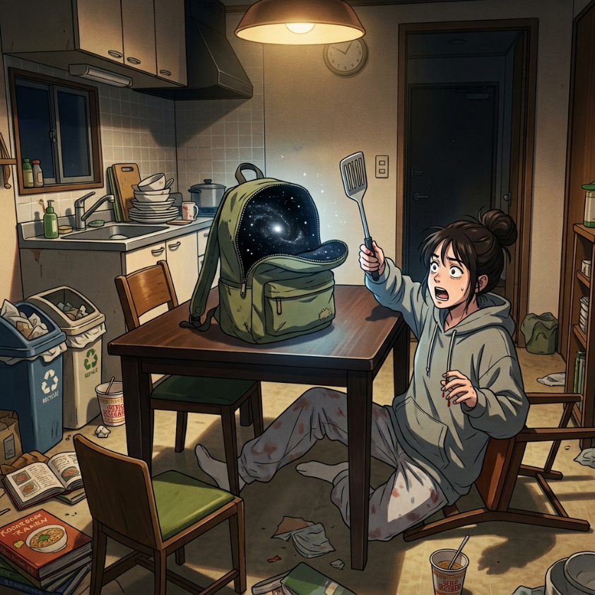 Cover art for Heavy Baggage: The Infinite Purse, a bag of holding scenario on AI Dungeon