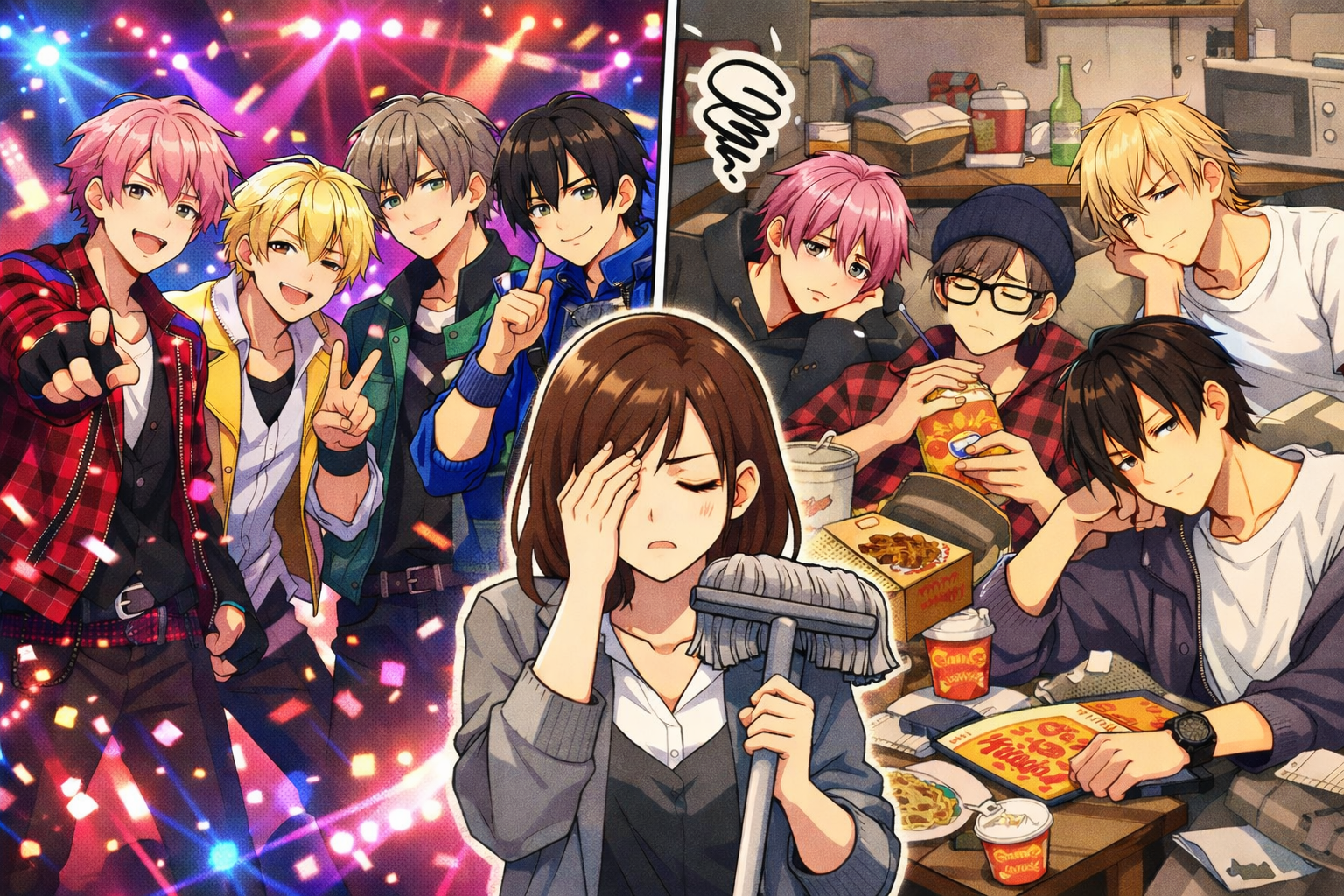 Cover art for ✨ Behind the Glowsticks: Managing F/ACE ✨ 3rd POV, an anime scenario on AI Dungeon