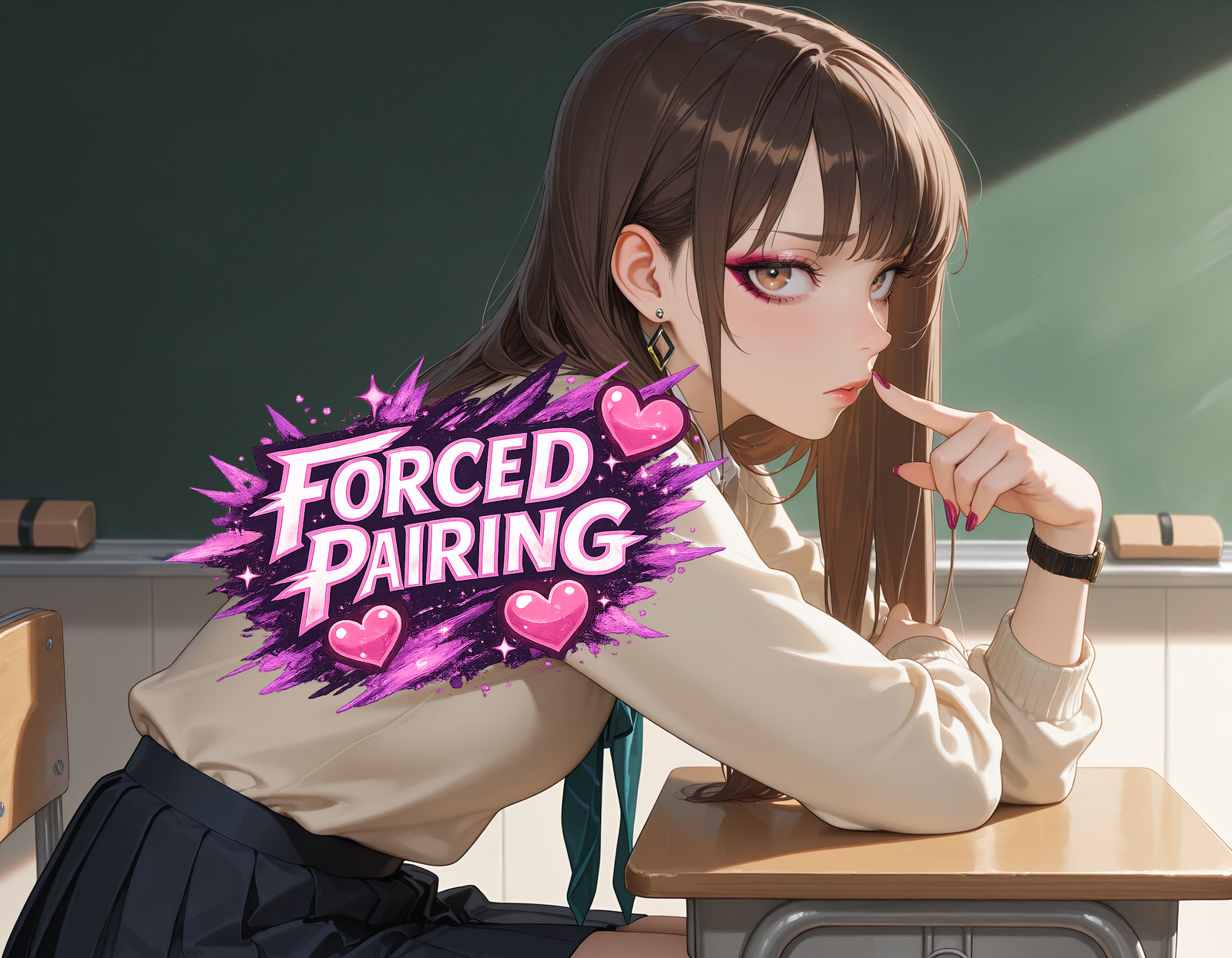 Cover art for Forced Pairing, a college scenario on AI Dungeon