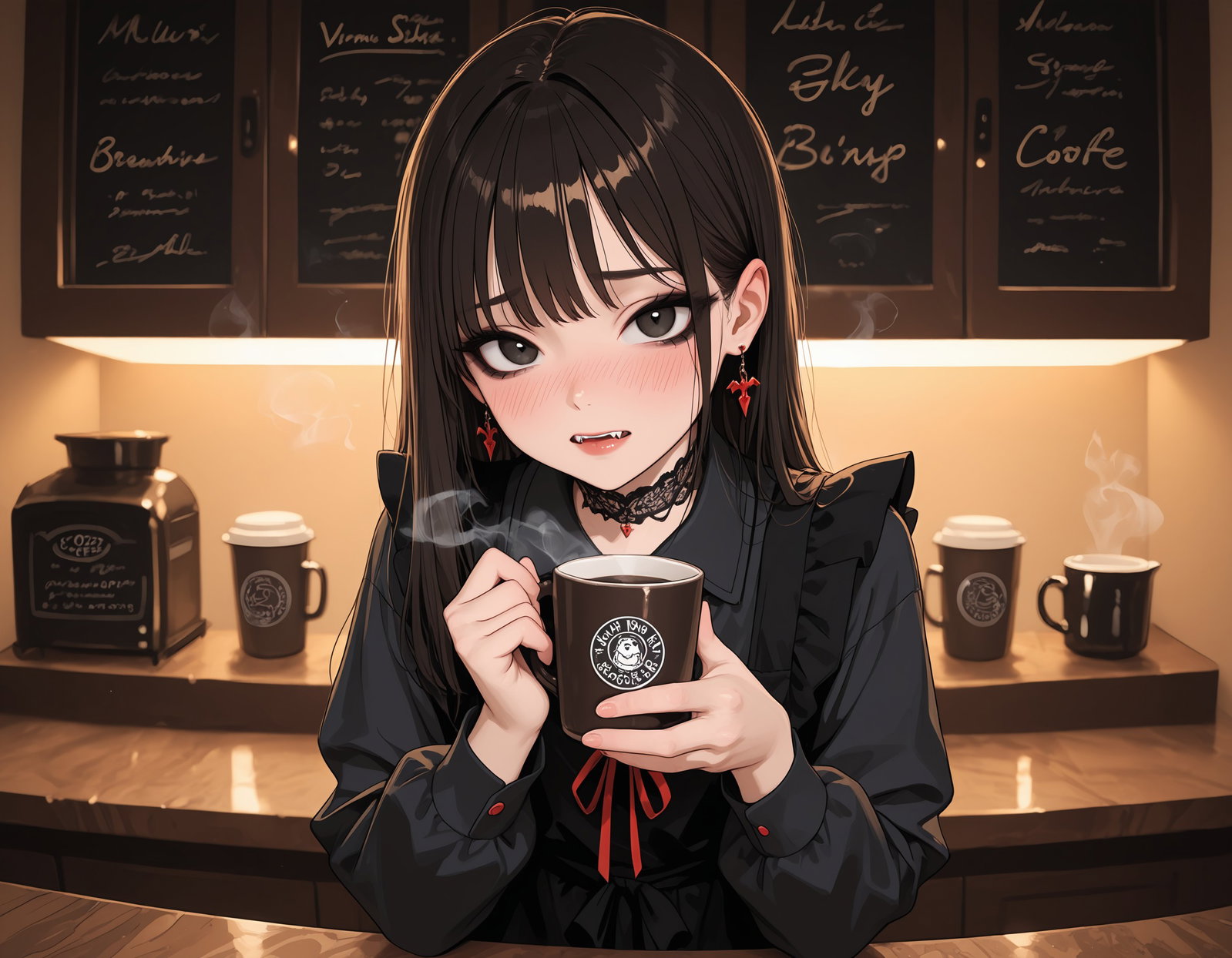 Cover art for Fangs and Fumbles, a romance scenario on AI Dungeon
