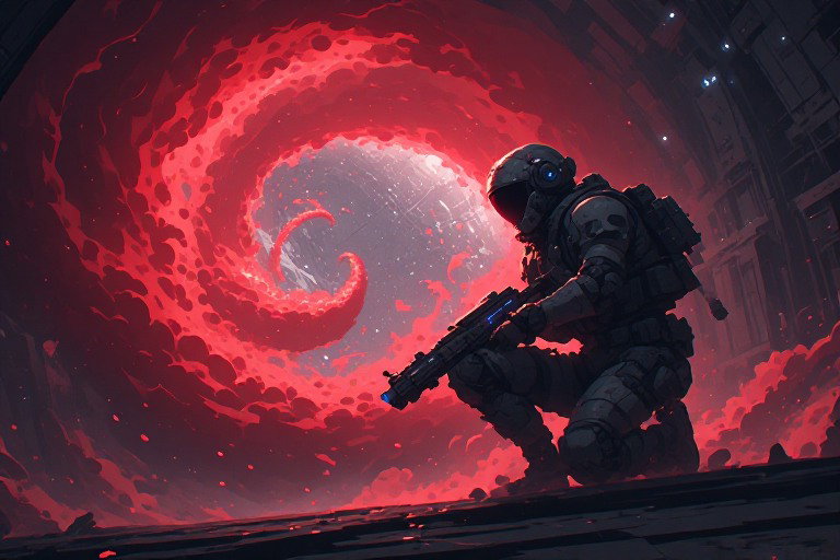 Cover art for The Red Fog - Sci-Fi, a floc scenario on AI Dungeon
