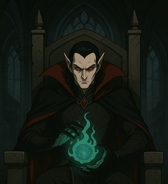 Cover art for The Last Lord of Sepulkria, a vampire lord scenario on AI Dungeon