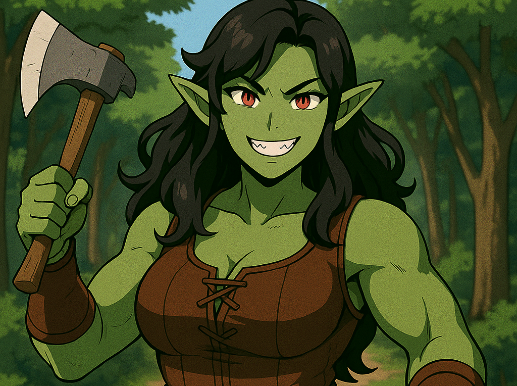 Cover art for Beneath the Orc’s Shadow, a warband scenario on AI Dungeon