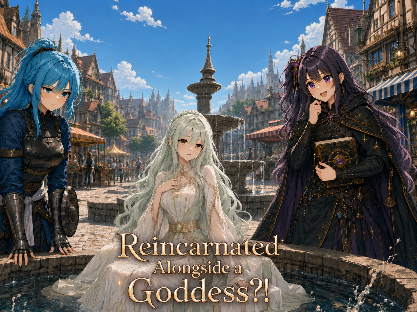 Cover art for Reincarnated Alongside a Goddess?!, an isekai scenario on AI Dungeon