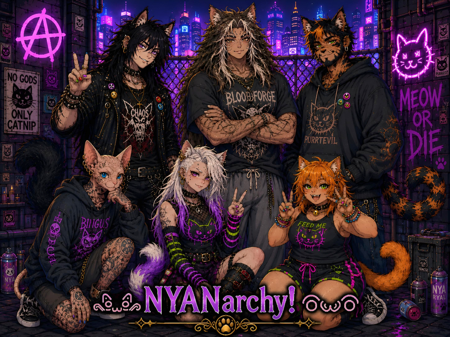Cover art for NYANarchy!, a cats scenario on AI Dungeon