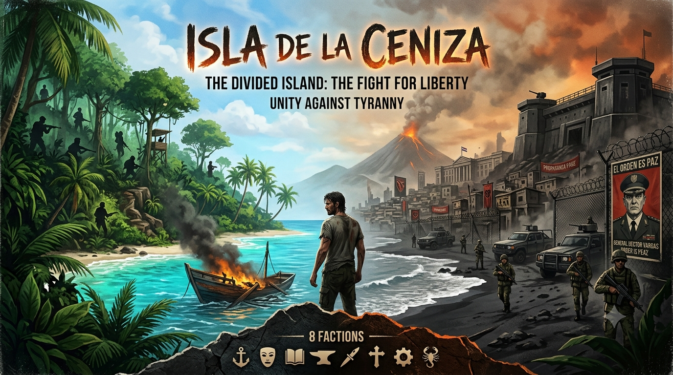 Cover art for Isla de la Ceniza Revolution, an action scenario on AI Dungeon
