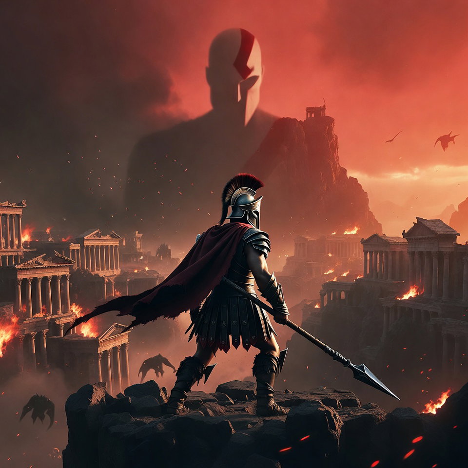 Cover art for God of War: The Last Spartan, an action scenario on AI Dungeon