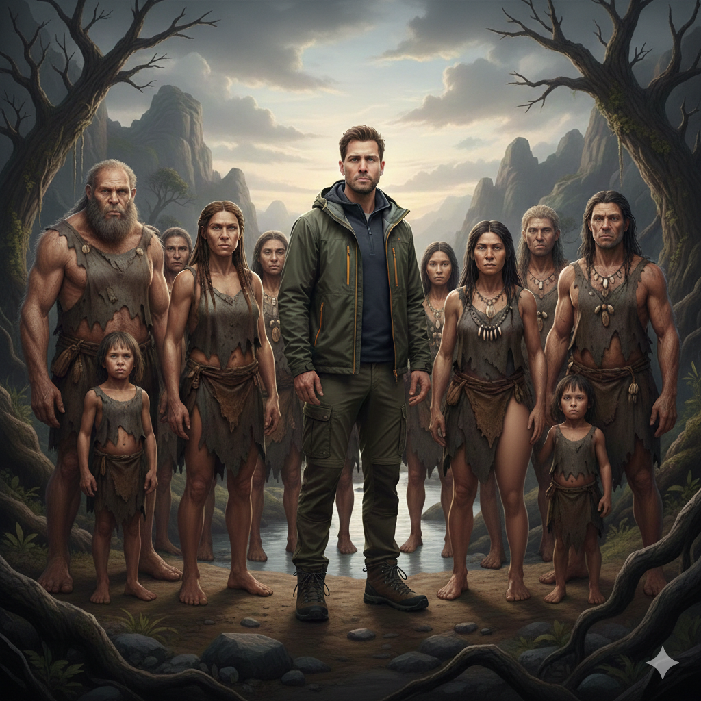 Cover art for 200,000 B.C. A time travel story, a historical scenario on AI Dungeon