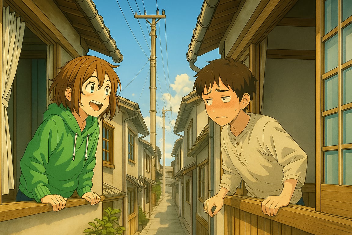 Cover art for The friend from the window next door, a friend scenario on AI Dungeon