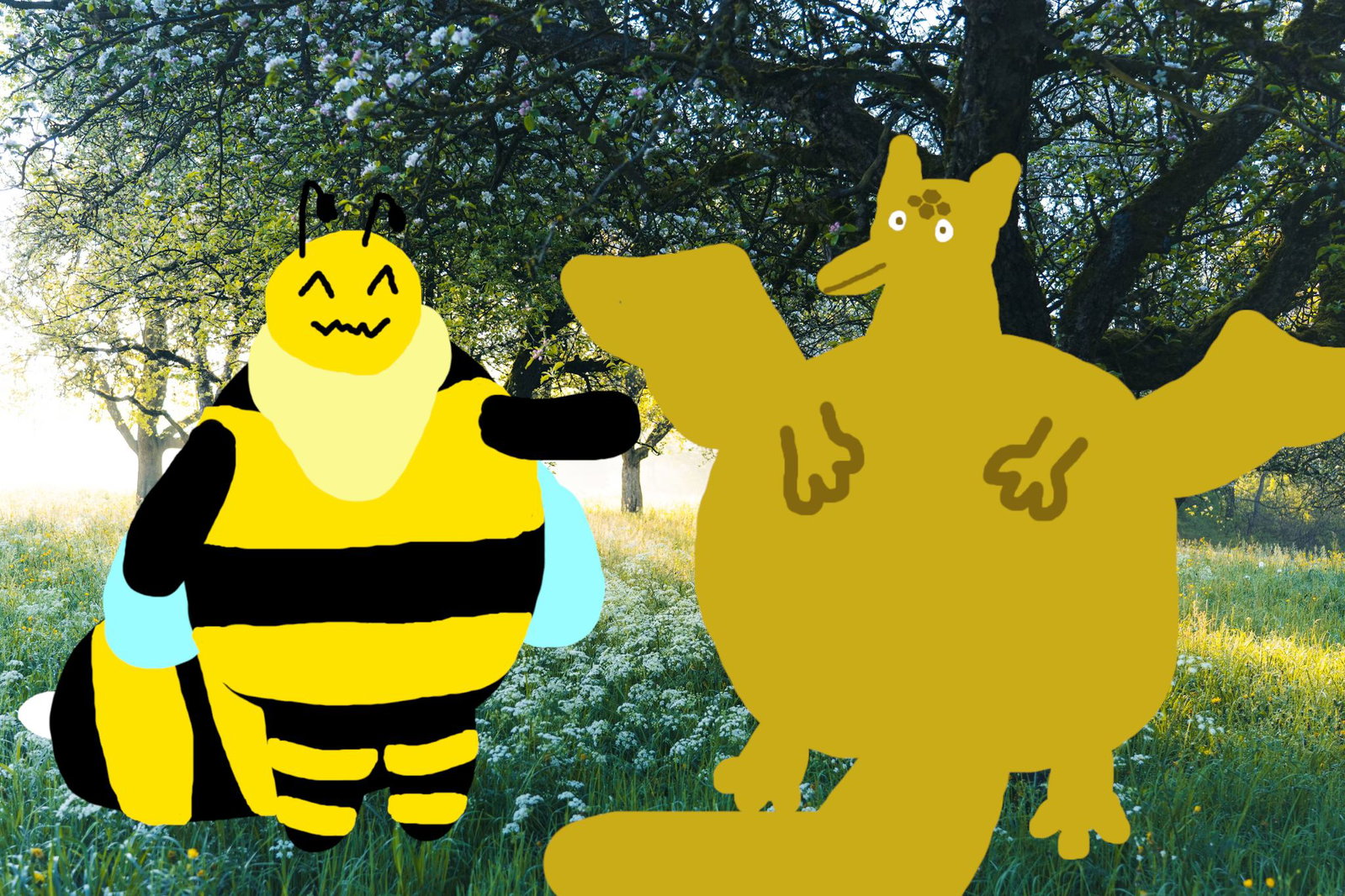 Cover art for Honey bee, honey dragon, honey hugs, a fat scenario on AI Dungeon