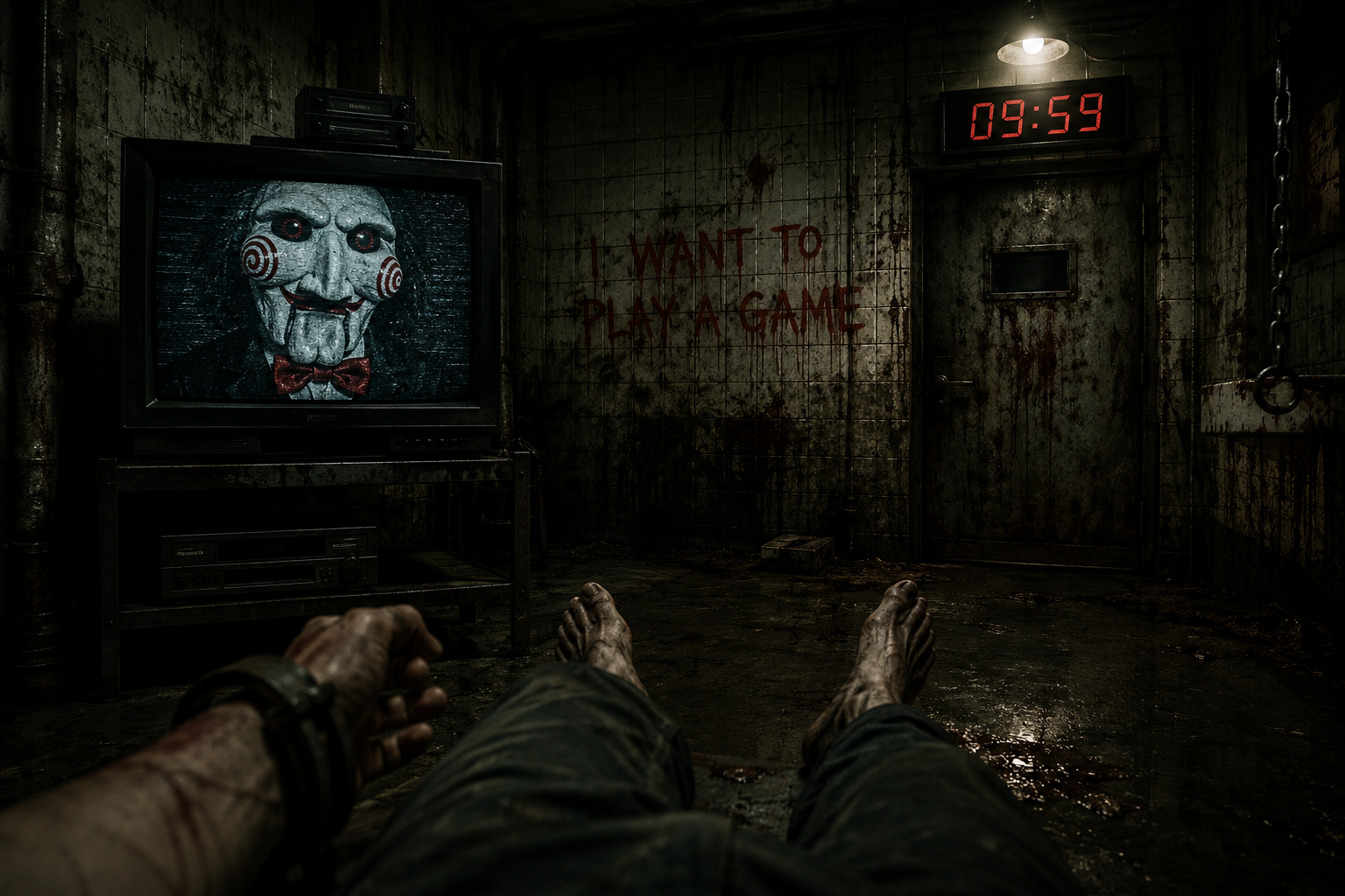 Cover art for Saw: The Game, a horror scenario on AI Dungeon