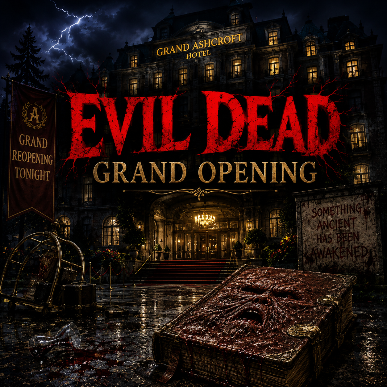 Cover art for Evil Dead: Grand Opening, a drama scenario on AI Dungeon