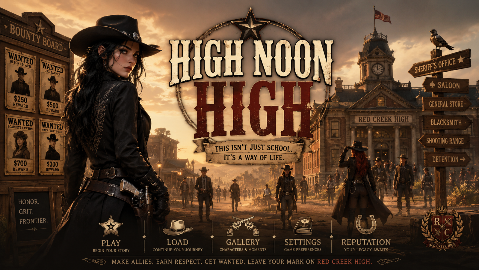 Cover art for High Noon High, a drama scenario on AI Dungeon