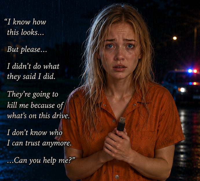 Cover art for The Girl in Orange, a thriller scenario on AI Dungeon