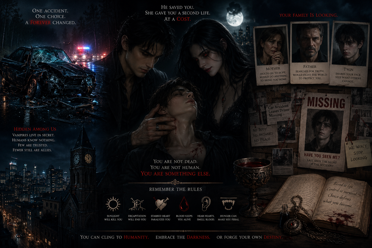 Cover art for Blood After Midnight, a drama scenario on AI Dungeon