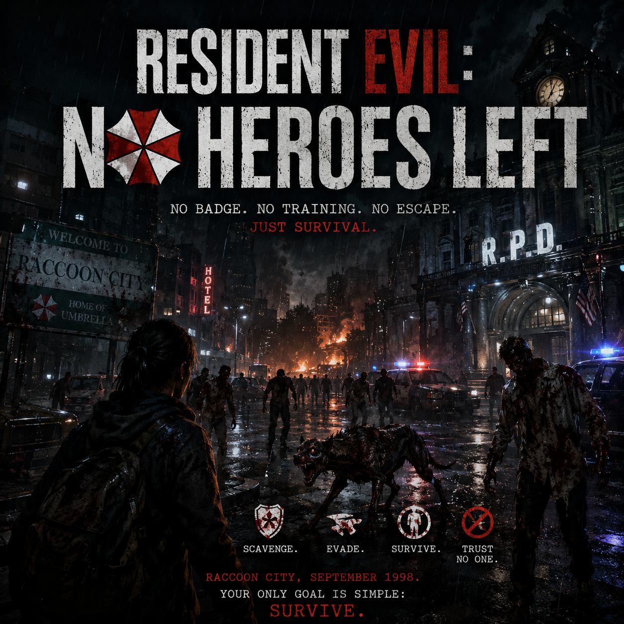Cover art for Resident Evil: No Heroes Left, a drama scenario on AI Dungeon